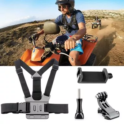 Adjustable Phone Clip Holder With Go Pro Chest Belt/ Head Strap For Smartphone • $17.45