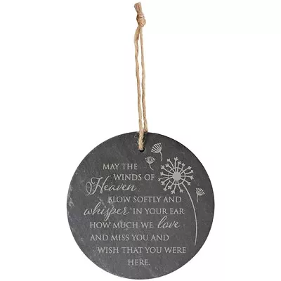 Memorial THE WINDS OF HEAVEN Slate Disc Christmas Ornament By Carson • $15.99