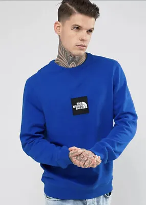 The North Face Men’s Blue Fine Crew Neck Box Logo Sweatshirt • $38.24