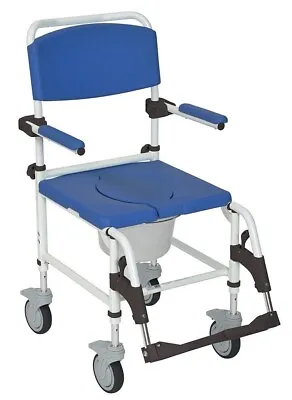 Drive Medical Aluminum Rehab Shower Commode Chair With Four Rear-Locking Casters • $775