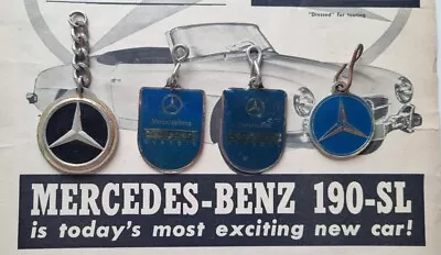 Four Genuine Vintage Mercedes Keyrings 190E 300SL E220 C250 S350 Key Chains • $20.52