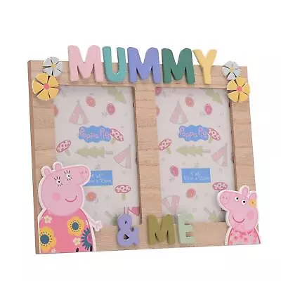 Peppa Pig Wooden Photo Frame 6x4 Double Picture Mummy And Me  • £19.49