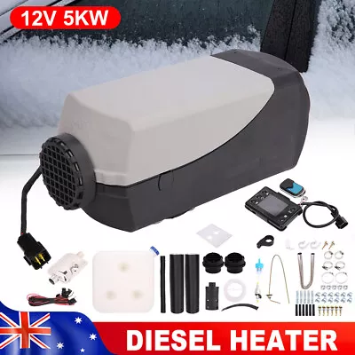 12V Diesel Heater 5KW Air Tank Remote Control LCD Thermostat Caravan Motorhome • $124.95