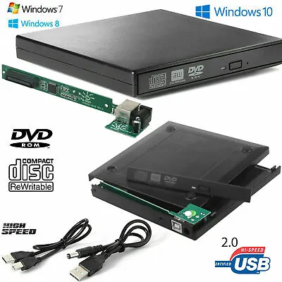 £6.99 • Buy USB 2.0 External Slim Caddy Case Drive Enclosure Laptop NoteBook IDE DVD CD Rom