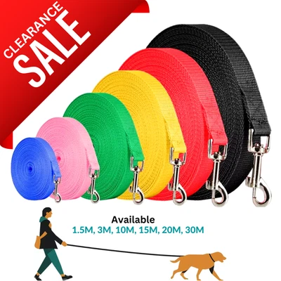£5.99 • Buy Pet Dog Training Lead 1.5M-30M Long Strong Tracking Leash Line Walking Recall UK