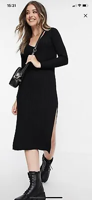 £15 • Buy ASOS Womens Ribbed V Neck Midi Dress