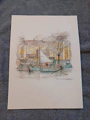 Vintage Mads Stage Signed Watercolor Print Denmark • $19