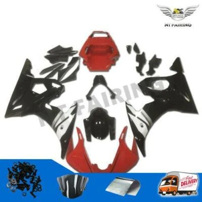 $479.99 • Buy Fairing Injection Black White Red Plastic Kit Fit For Yamaha 2003-2005 YZF R6 