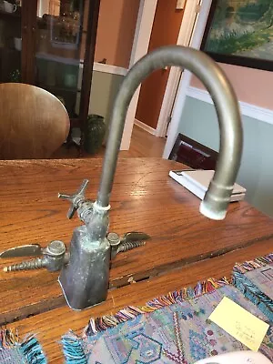 Vintage Brass Laboratory Faucet Goose Neck #1 • $99.99