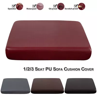 $27.59 • Buy Waterproof Leather Sofa Seat Covers Stretch Couch Cushion Protector 1/2/3 Seater