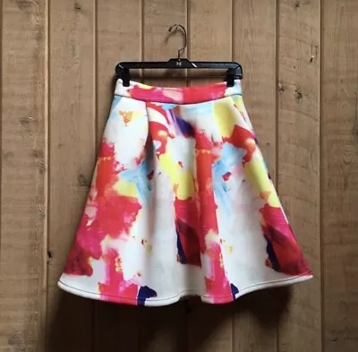 Ampersand Avenue Tropical Floral Watercolor Skirt Scuba Size Small • $30
