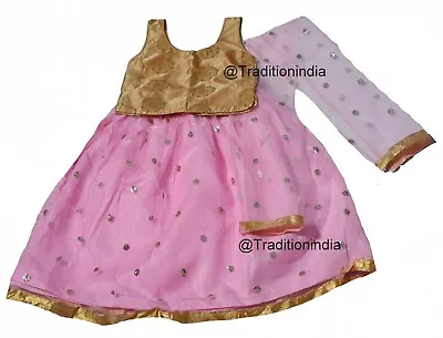 $45.42 • Buy Baby Girls Dress, Indian Kids Lehenga Choli, Readymade Choli, Pavadai Set