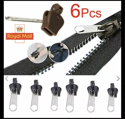 6PCS Fix A Zipper Zip Slider Rescue Instant Repair Kit Replacement Removable UK • £3.49