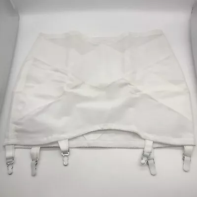 Vintage JC Penney ADONNA 6 Metal Garters Open Bottom Girdle Size 3X White NWOT • $88.32