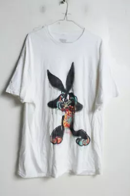 Looney Tunes Vintage Spray Paint Bugs Bunny Tshirt - Oversized Medium (g78) • £4.50