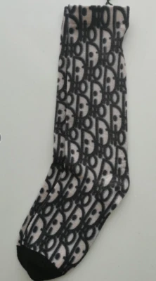 $26 • Buy Dior Pattern Gltter Women's Thin Socks Size M