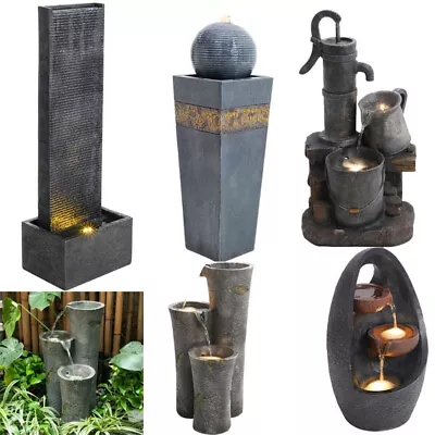 £85.95 • Buy Outdoor Natural Slate Garden Water Feature LED Fountain Electric Statue Decor