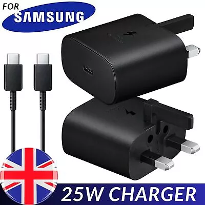 25W Super Fast Charger Plug & Cable For Samsung Galaxy S20 S21 S22 S23 5G A52s • £2.85