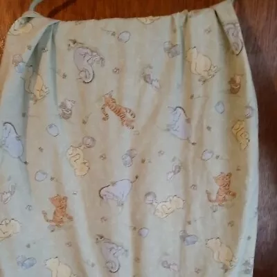 Disney Classic Winnie The Pooh Vtg Crib Toddler Bed Fitted Sheet Cotton Green  • $21.99