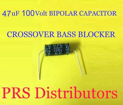 BIPOLAR Capacitor 47 UF 100V BASS BLOCKER SPEAKER TWEETER CROSSOVER 47uF 47mF • $7.50