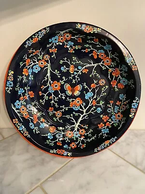 Daher Decorated Ware 1971 Floral Butterfly Metal Bowl Tray Tin England Vintage • $17.99