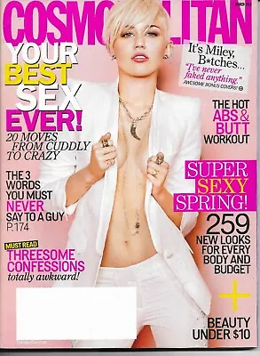 Cosmopolitan Magazine 03/2013 March/18  Miley Cyrus • $26.95