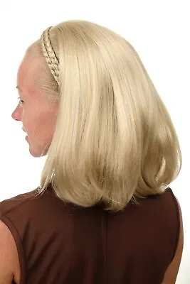 Half Wig Hair Piece Braided Band Shoulder Length Smooth Light Blonde 90606-22 • £17.29