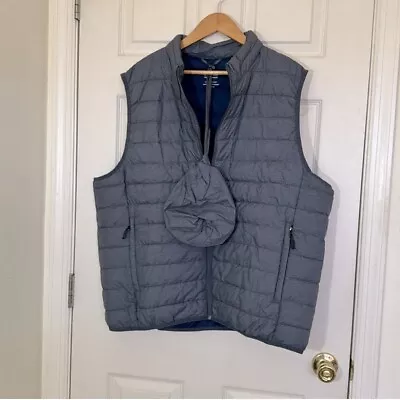 NWT Men’s Gray Packable Water Resistant Vest Size XXL • $55