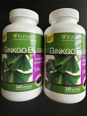 ✳️ TruNature Ginkgo Biloba 340 Softgels  EXP 03/26 ✳️ • $24.88