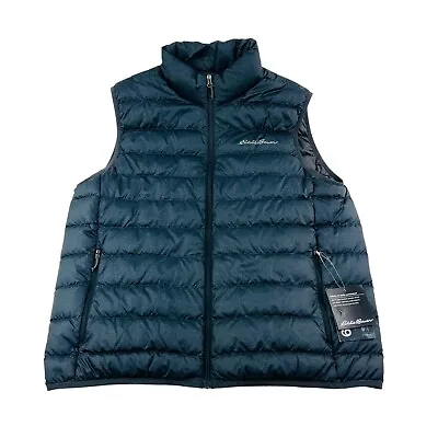 NWT Eddie Bauer Heather Gray Full Zip Down Fill Vest Mens Size Large • $59.99