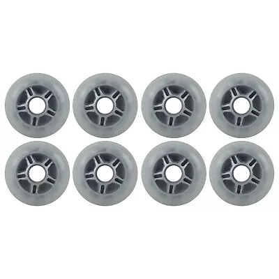 Inline Skate Wheels Multi Use 80mm 80A Clear Silver Indoor/Outdoor (8 Wheels) • $22.95