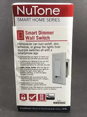 NuTone NWD500Z Smart 3-Way Wall Dimmer Switch NIB New In Box • $22.22