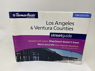 THE THOMAS GUIDE LOS ANGELES & VENTURA COUNTIES Rand Mcnally 13th Ed NO MARKINGS • $66.49