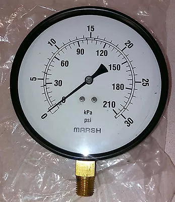 1 New Marsh / Bellofram J9042 Pressure Gauge 0/30 Psi & Kpa Nnb ***make Offer*** • $19.99