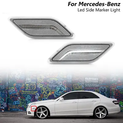 Clear Led White Side Marker Light For 10-13 Mercedes Benz W212 E-Class E350 E550 • $39.59
