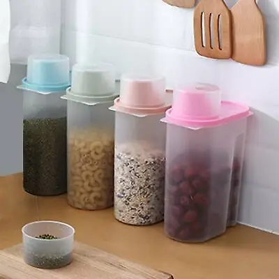 4pc Large Capacity Airtight Dry Food Containers Durable Cereal Storage Tank 1.9L • £10.09