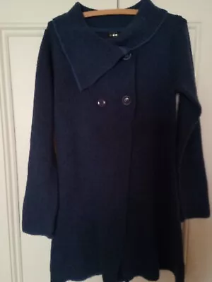 Caroline Morgan Wool Blend Knit Cardigan. Sz:8-10. Navy. Vgc. Longer Length • $15