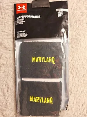 New (2 Pack) UNDER ARMOUR Maryland Terrapins Performance 3  Wristbands Sweatband • $12.99