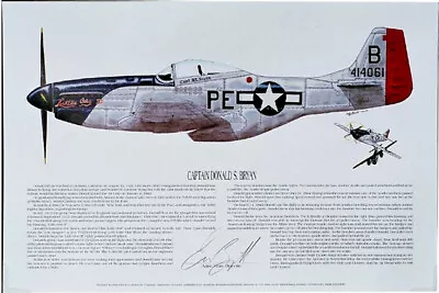 P-51 Autographed By Mustang Ace Donald Bryan Artist E. Boyette • $65