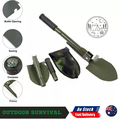 Outdoor Survival Foldable Shovel Spade Garden Camping Hiking Camp Compass AU • $11.69