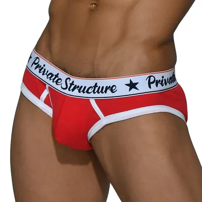 Private Structure Brief Classic Bamboo Mini Briefs Red 4069 • $16.57