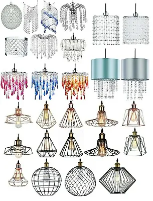 £15.95 • Buy Modern Ceiling Light Shade Pendant Vintage Lampshade Chandelier Crystal Droplets