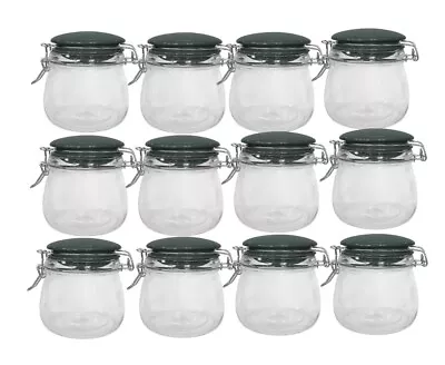 12 X 500ml CLIP TOP GLASS STORAGE JARS AIRTIGHT CONTAINERS VINTAGE KITCHEN MASON • £14