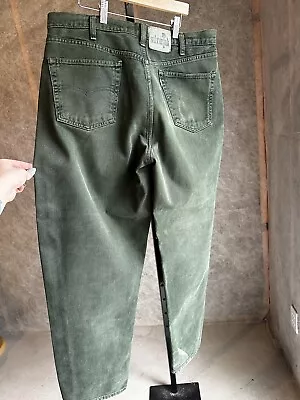 Vintage 1993 Silver Tab Green Levi Denim Jeans Baggy 34 X 32 Skate Super Baggy • $130