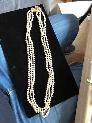 Vintage Les Bernard Inc. 3-strand Faux Pearl Necklace • $24.99