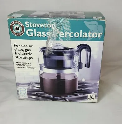 $20 • Buy Stovetop Glass Percolator Cafe Brew Collection Gas Glass Electric Stove Tops