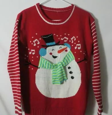 Christmas Sweater No Tags Size Med ? Measures Listed Below Red Music Notes  • $10