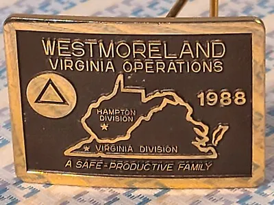 Vintage Belt Buckle Westmoreland Coal Co. Virginia Brass No. 024 Coal Mine 1988 • $23.77