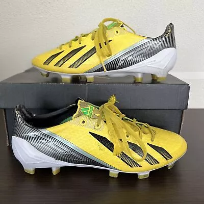 Rare Adidas F50 Adizero FG Yellow White Soccer Football Cleats Boots US 6 UK 5.5 • $97.99