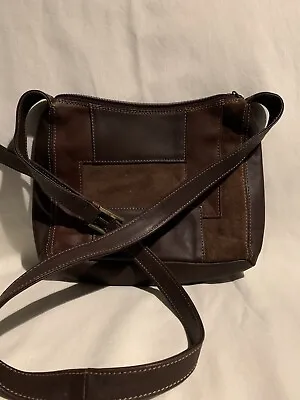 Marco Buggiani Leather Crossbody Italian Handbag Purse Brown Patchwork  • $38.75